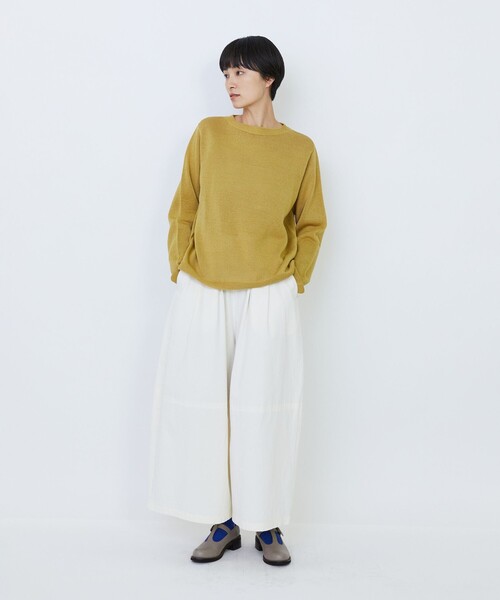 LOISIR(ロワズィール)の「クルーネックプルオーバー(ニット/セーター・レディース・ベージュ/マスタード/ネイビー×ホワイト・FREE)」の5枚目の写真