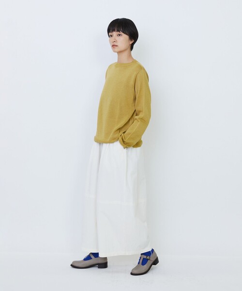 LOISIR(ロワズィール)の「クルーネックプルオーバー(ニット/セーター・レディース・ベージュ/マスタード/ネイビー×ホワイト・FREE)」の6枚目の写真