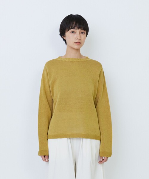LOISIR(ロワズィール)の「クルーネックプルオーバー(ニット/セーター・レディース・ベージュ/マスタード/ネイビー×ホワイト・FREE)」の8枚目の写真