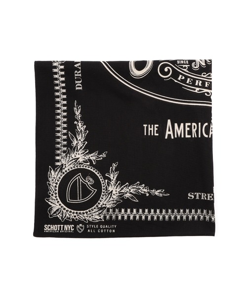 schott（ショット）の「Schott/ショット/BANDANA EMBLEM/バンダナ エンブレム（バンダナ/スカーフ・メンズ・バーガンディー/ブラック・F）」の6枚目の写真