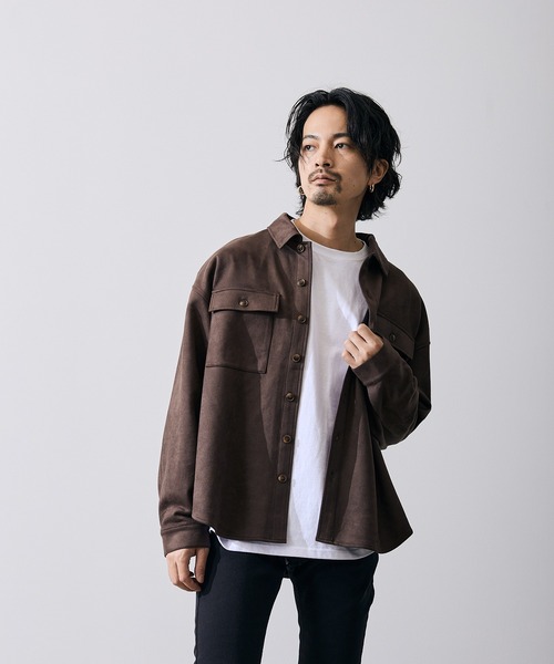 improves(インプローブス)の「スエード風 ポンチ ダブルフラップ ポケシャツ(シャツ/ブラウス・メンズ・キャメル/ブラウン/ベージュ・MEDIUM/LARGE)」の8枚目の写真