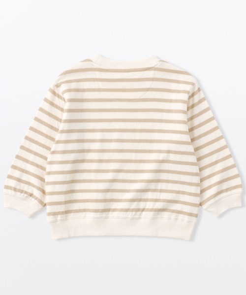 無印良品（ムジルシリョウヒン）の「ベビー　あたまするっと　接結編みスウェットシャツ（スウェット・キッズ・ベージュ系/ネイビー系/ライトグリーン系・100/90/80）」の4枚目の写真