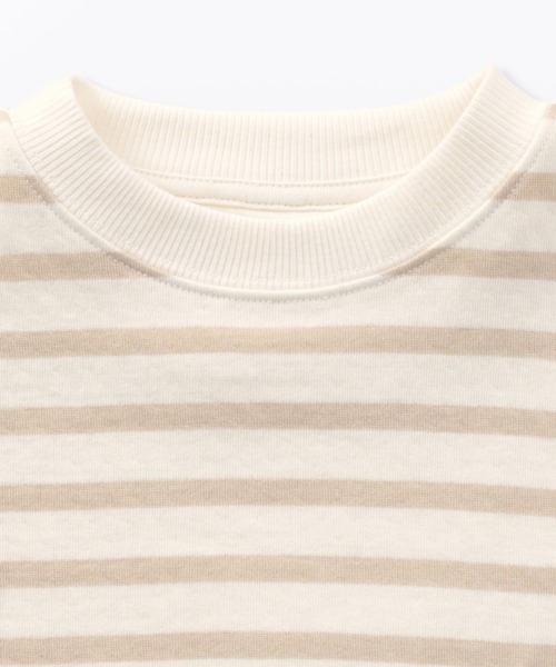 無印良品（ムジルシリョウヒン）の「ベビー　あたまするっと　接結編みスウェットシャツ（スウェット・キッズ・ベージュ系/ネイビー系/ライトグリーン系・100/90/80）」の5枚目の写真