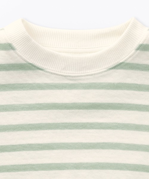 無印良品（ムジルシリョウヒン）の「ベビー　あたまするっと　接結編みスウェットシャツ（スウェット・キッズ・ベージュ系/ネイビー系/ライトグリーン系・100/90/80）」の8枚目の写真