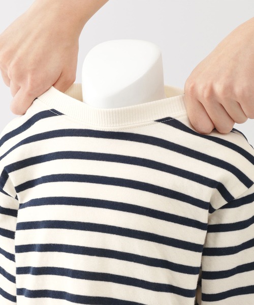 無印良品（ムジルシリョウヒン）の「ベビー　あたまするっと　接結編みスウェットシャツ（スウェット・キッズ・ベージュ系/ネイビー系/ライトグリーン系・100/90/80）」の13枚目の写真