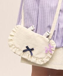 Lycee mine（リセマイン）の「【スクール対応】【撥水・防汚・耐久・UV】リボン付きフリル移動ポケット（ポーチ）」