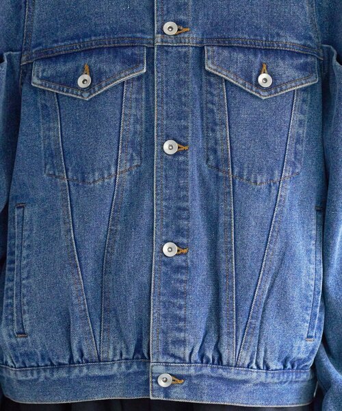 Kastane（カスタネ）の「【一部店舗限定/S.Mサイズ展開】B デニムパフジャケット（デニムジャケット・レディース・ブラック/ブルー・SMALL/MEDIUM）」の14枚目の写真