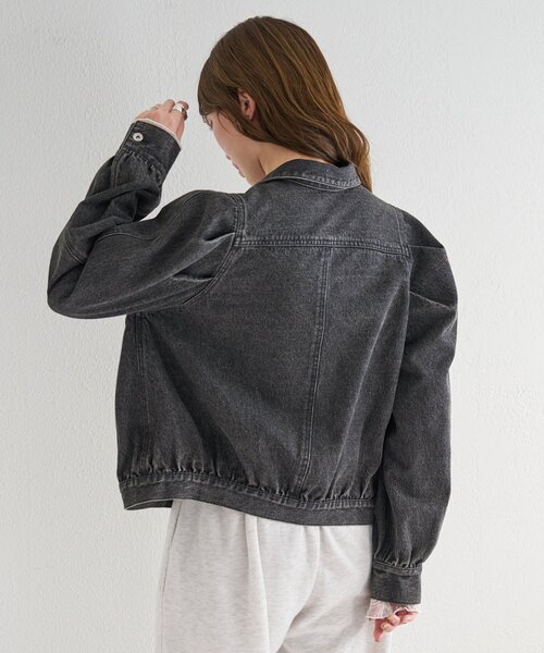 一部店舗限定/S.Mサイズ展開】B デニムパフジャケット（デニム