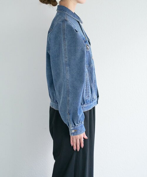 一部店舗限定/S.Mサイズ展開】B デニムパフジャケット（デニム