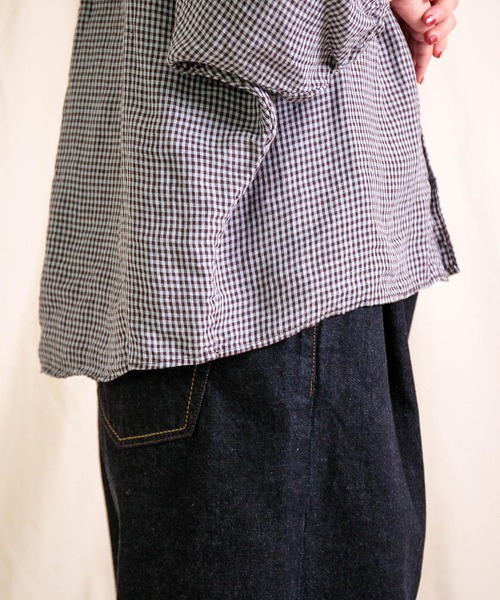 Brocante（ブロカント）の「[Brocante / ブロカント] リネンギンガムチェック グランシャツ（シャツ/ブラウス・レディース・スカイブルー系/ブラウン系その他・2）」の21枚目の写真