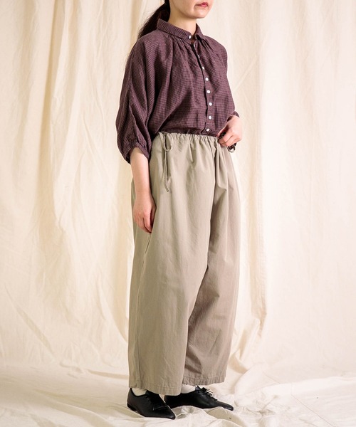Brocante（ブロカント）の「[Brocante / ブロカント] リネンギンガムチェック グランシャツ（シャツ/ブラウス・レディース・スカイブルー系/ブラウン系その他・2）」の12枚目の写真
