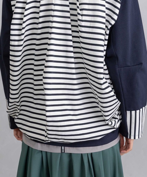 MARECHAL TERRE(マルシャルテル)の「ドッキングデザイントップス(Tシャツ/カットソー・レディース・ネイビー×ホワイト/ブラック×ホワイト/グレイッシュベージュ/ブラック・MEDIUM)」の21枚目の写真