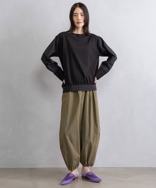 MARECHAL TERRE(マルシャルテル)の「ドッキングデザイントップス(Tシャツ/カットソー・レディース・ネイビー×ホワイト/ブラック×ホワイト/グレイッシュベージュ/ブラック・MEDIUM)」の9枚目の写真