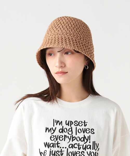 BEAMS HEART(ビームスハート)の「かぎ針編み風 クローシュ ハット(ハット・レディース・オフホワイト/ブラック/ベージュ・ONE SIZE)」の3枚目の写真