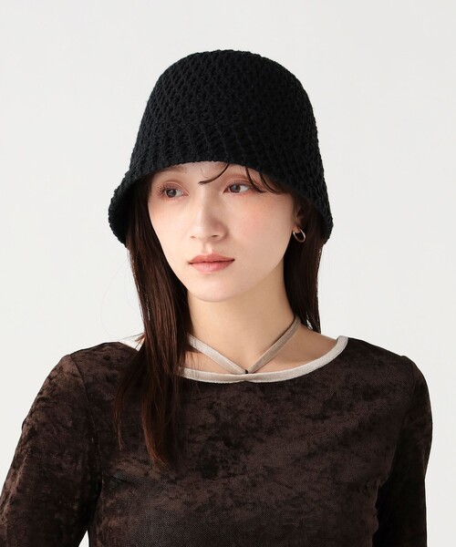 BEAMS HEART(ビームスハート)の「かぎ針編み風 クローシュ ハット(ハット・レディース・オフホワイト/ブラック/ベージュ・ONE SIZE)」の7枚目の写真