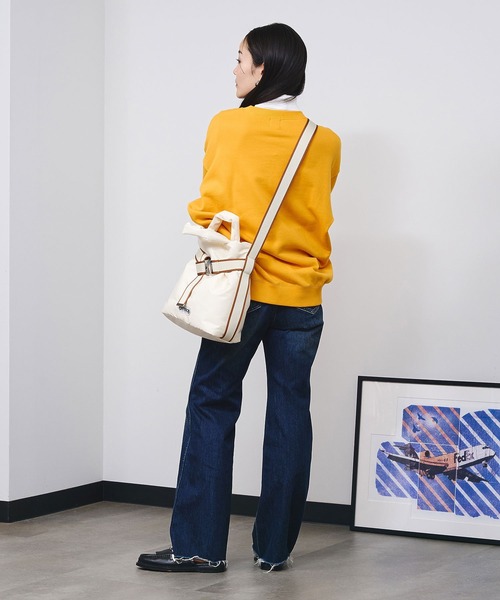 OUTDOOR PRODUCTS（アウトドアプロダクツ）の「【EC限定】OUTDOOR 2WAY BELT TOTE S（トートバッグ・レディース・ベージュ/ブラック/ホワイト・ONE SIZE）」の7枚目の写真