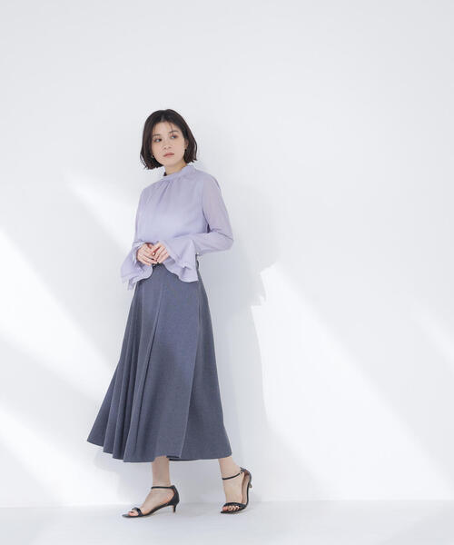 NATURAL BEAUTY BASIC(ナチュラルビューティーベーシック)の「◇フレアカフスシアーブラウス(シャツ/ブラウス・レディース・ラベンダー/オフホワイト/チャコールグレー・MEDIUM/SMALL)」の15枚目の写真