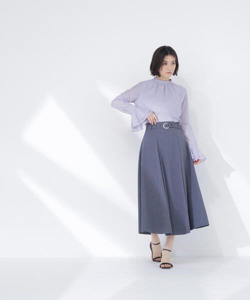 NATURAL BEAUTY BASIC(ナチュラルビューティーベーシック)の「◇フレアカフスシアーブラウス(シャツ/ブラウス・レディース・ラベンダー/オフホワイト/チャコールグレー・MEDIUM/SMALL)」の19枚目の写真