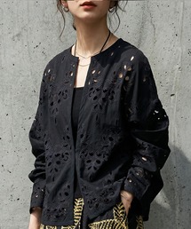 刺繍 レース カーディガン