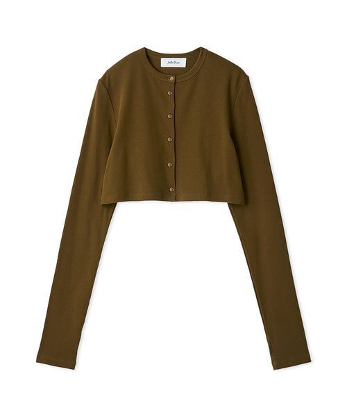 Mila Owen（ミラオーウェン）の「UVケアテレコボレロカーディガン（カーディガン/ボレロ・レディース・オリーブ/ブラック/その他・0/1）」の2枚目の写真