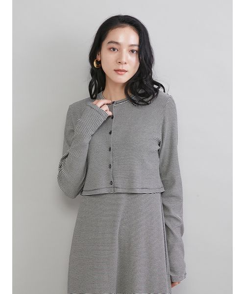 Mila Owen（ミラオーウェン）の「UVケアテレコボレロカーディガン（カーディガン/ボレロ・レディース・オリーブ/ブラック/その他・0/1）」の7枚目の写真