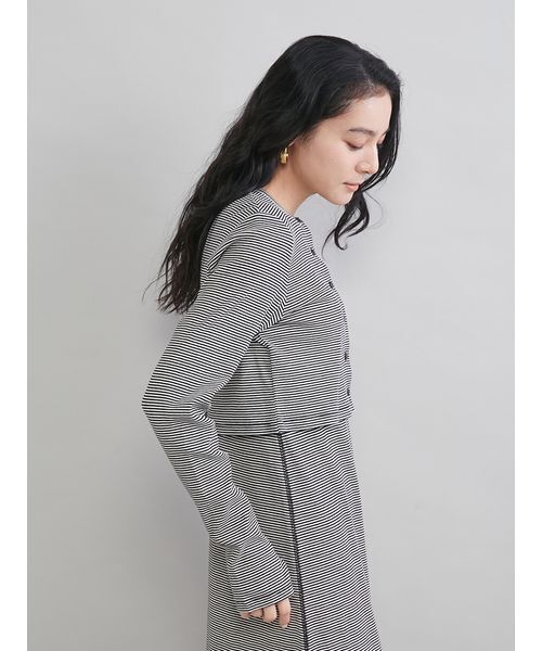 Mila Owen（ミラオーウェン）の「UVケアテレコボレロカーディガン（カーディガン/ボレロ・レディース・オリーブ/ブラック/その他・0/1）」の8枚目の写真