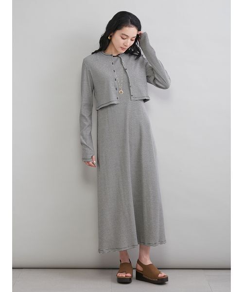 Mila Owen（ミラオーウェン）の「UVケアテレコボレロカーディガン（カーディガン/ボレロ・レディース・オリーブ/ブラック/その他・0/1）」の13枚目の写真