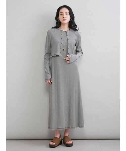 Mila Owen（ミラオーウェン）の「UVケアテレコボレロカーディガン（カーディガン/ボレロ・レディース・オリーブ/ブラック/その他・0/1）」の14枚目の写真