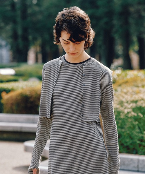 Mila Owen（ミラオーウェン）の「UVケアテレコボレロカーディガン（カーディガン/ボレロ・レディース・オリーブ/ブラック/その他・0/1）」の3枚目の写真