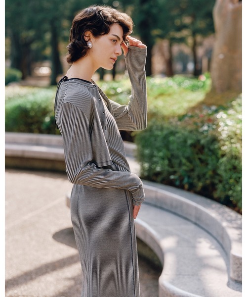 Mila Owen（ミラオーウェン）の「UVケアテレコボレロカーディガン（カーディガン/ボレロ・レディース・オリーブ/ブラック/その他・0/1）」の18枚目の写真