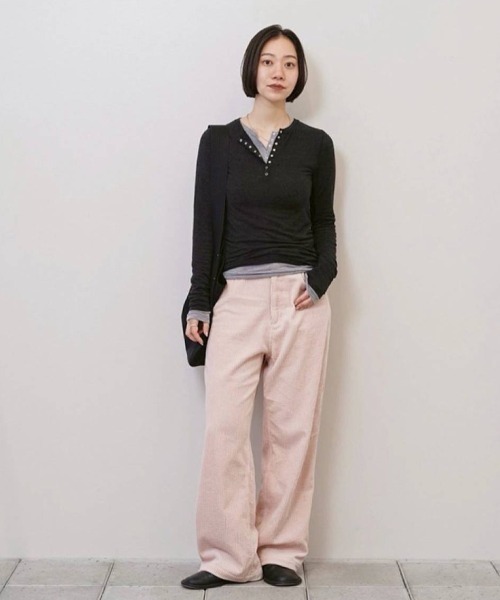 TODAYFUL（トゥデイフル）の「Henleyneck Soft Tops（Tシャツ/カットソー・レディース・グレー/キナリ/ダークグレー/サンドベージュ・FREE）」の17枚目の写真