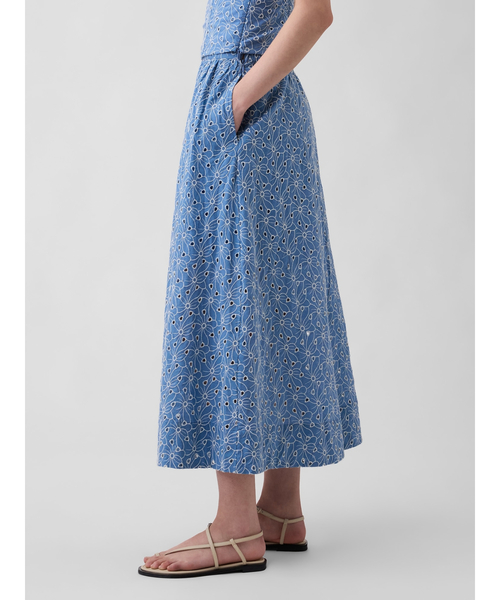 GAP（ギャップ）の「ハイライズ アイレット マキシスカート（スカート・レディース・ブルー・XXS/L/M/S/XS）」の6枚目の写真