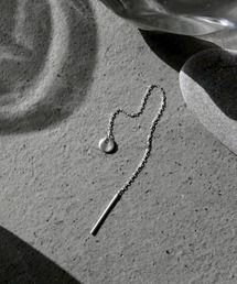 【SILVER925】ノーム タグ チェーン ピアス (ラウンド タイプ) / norme tag chain pierce (Round type/1P)