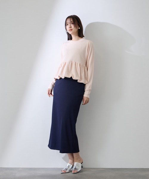 QUEENS COURT(クイーンズコート)の「バルーンヘムニットプルオーバー≪手洗い可能≫(ニット/セーター・レディース・アイボリー/ピンク・M)」の12枚目の写真