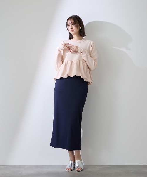 QUEENS COURT(クイーンズコート)の「バルーンヘムニットプルオーバー≪手洗い可能≫(ニット/セーター・レディース・アイボリー/ピンク・M)」の13枚目の写真