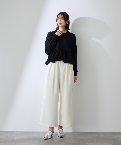 QUEENS COURT(クイーンズコート)の「バルーンヘムニットプルオーバー≪手洗い可能≫(ニット/セーター・レディース・アイボリー/ピンク・M)」の17枚目の写真