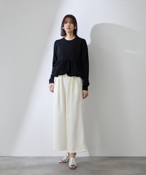 QUEENS COURT(クイーンズコート)の「バルーンヘムニットプルオーバー≪手洗い可能≫(ニット/セーター・レディース・アイボリー/ピンク・M)」の18枚目の写真
