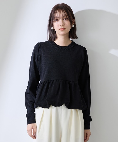 QUEENS COURT(クイーンズコート)の「バルーンヘムニットプルオーバー≪手洗い可能≫(ニット/セーター・レディース・アイボリー/ピンク・M)」の15枚目の写真