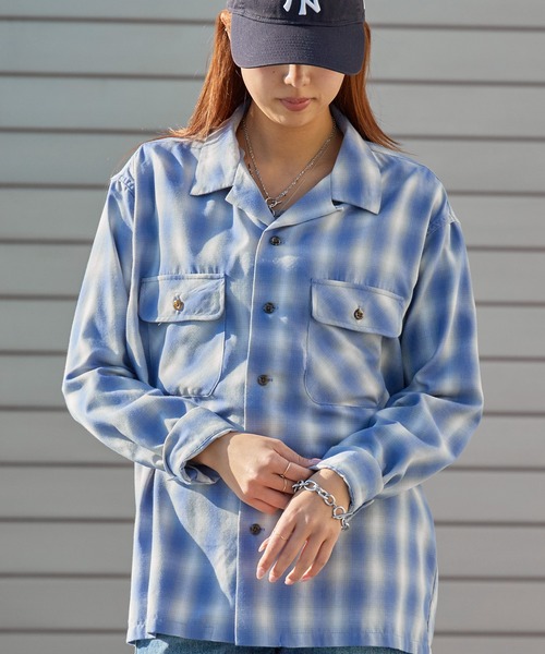 BIG MAC（ビッグマック）の「BIG MAC/ビッグマック ボックスシルエット オンブレチェック オープンカラーシャツ 2026年春夏（シャツ/ブラウス・メンズ・ホワイト/ブルー/グリーン・S/M/L）」の3枚目の写真