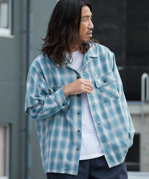 BIG MAC（ビッグマック）の「BIG MAC/ビッグマック ボックスシルエット オンブレチェック オープンカラーシャツ 2026年春夏（シャツ/ブラウス・メンズ・ホワイト/ブルー/グリーン・S/M/L）」の19枚目の写真