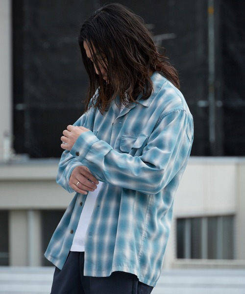 BIG MAC（ビッグマック）の「BIG MAC/ビッグマック ボックスシルエット オンブレチェック オープンカラーシャツ 2026年春夏（シャツ/ブラウス・メンズ・ホワイト/ブルー/グリーン・S/M/L）」の22枚目の写真