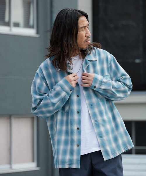 BIG MAC（ビッグマック）の「BIG MAC/ビッグマック ボックスシルエット オンブレチェック オープンカラーシャツ 2026年春夏（シャツ/ブラウス・メンズ・ホワイト/ブルー/グリーン・S/M/L）」の21枚目の写真