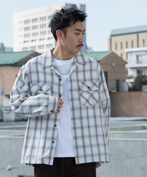 BIG MAC（ビッグマック）の「BIG MAC/ビッグマック ボックスシルエット オンブレチェック オープンカラーシャツ 2026年春夏（シャツ/ブラウス・メンズ・ホワイト/ブルー/グリーン・S/M/L）」の8枚目の写真