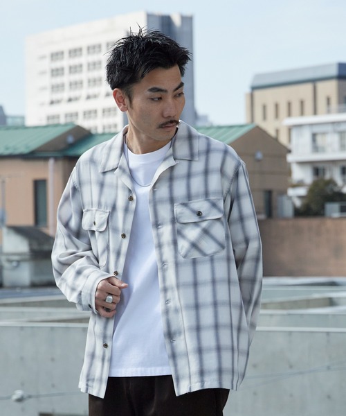 BIG MAC（ビッグマック）の「BIG MAC/ビッグマック ボックスシルエット オンブレチェック オープンカラーシャツ 2026年春夏（シャツ/ブラウス・メンズ・ホワイト/ブルー/グリーン・S/M/L）」の9枚目の写真