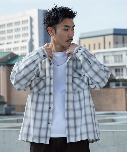 BIG MAC（ビッグマック）の「BIG MAC/ビッグマック ボックスシルエット オンブレチェック オープンカラーシャツ 2026年春夏（シャツ/ブラウス・メンズ・ホワイト/ブルー/グリーン・S/M/L）」の10枚目の写真