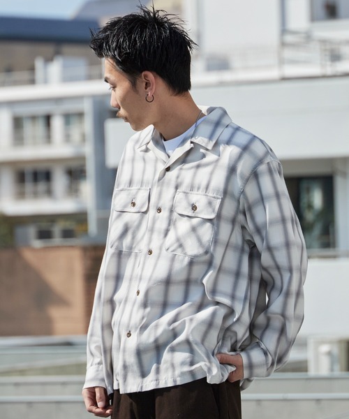 BIG MAC（ビッグマック）の「BIG MAC/ビッグマック ボックスシルエット オンブレチェック オープンカラーシャツ 2026年春夏（シャツ/ブラウス・メンズ・ホワイト/ブルー/グリーン・S/M/L）」の7枚目の写真