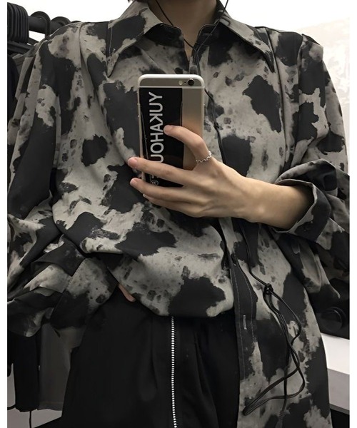 inst.ALL(インストール)の「モノトーンニュアンス柄ルーズシャツ(シャツ/ブラウス・レディース・ブラック×グレー・M)」の12枚目の写真