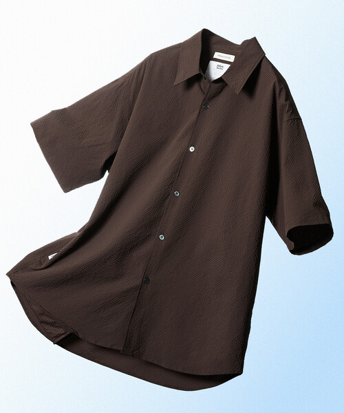 FREAK'S STORE(フリークスストア)の「<UVカット・接触冷感・吸水速乾> AiRide/エアライド リラックスフィット ショートスリーブ シアサッカーシャツ/ポケッタブル/限定展開(シャツ/ブラウス・メンズ・チャコールグレー/ブラック/ネイビー/ブラウン・LARGE/MEDIUM/SMALL)」の4枚目の写真