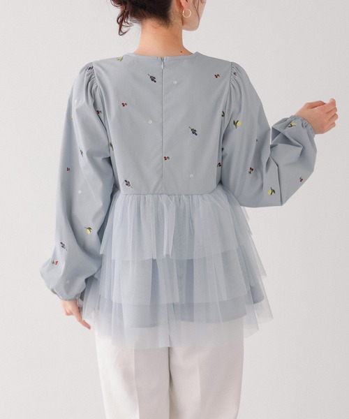 Fit more(フィットモア)の「フルーツ刺繍チュールトップス(その他トップス・レディース・ホワイト/ブルー/ピンク・FREE)」の12枚目の写真
