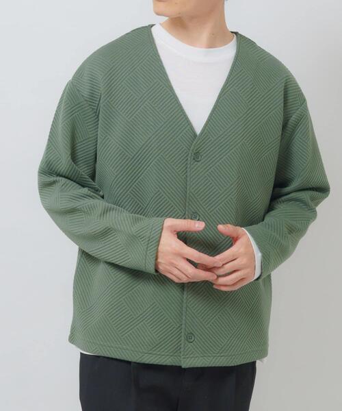 ITEMS URBANRESEARCH(アイテムズ アーバンリサーチ)の「ジャカードカーディガン+インナー セット(カーディガン/ボレロ・メンズ・オリーブ/ベージュ/ブラック/ブルー系その他・LARGE/MEDIUM)」の3枚目の写真